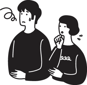 困り顔の男女のアイコン