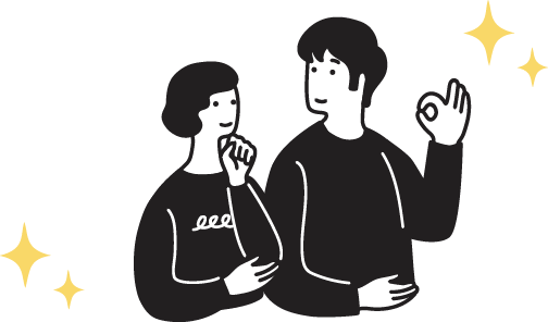 にこやかな男女のアイコン